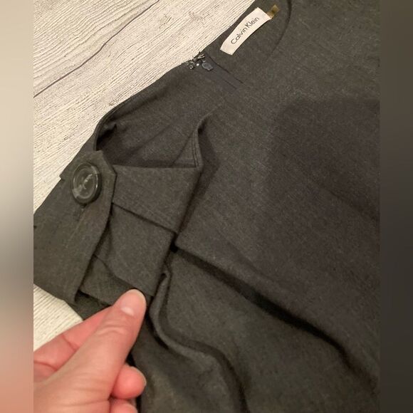 Calvin Klein Womens Business Sheath Dress Dark Gray size 8 Midi - Picture 6 of 7